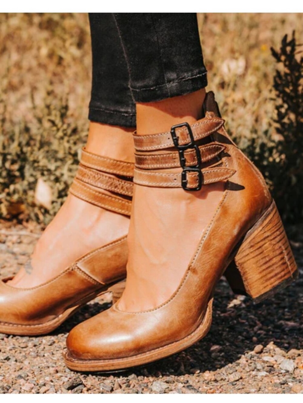 Freebird by Steven Randi Tan Leather Ankle Strap Shoes Women’s  Boho Style US 7